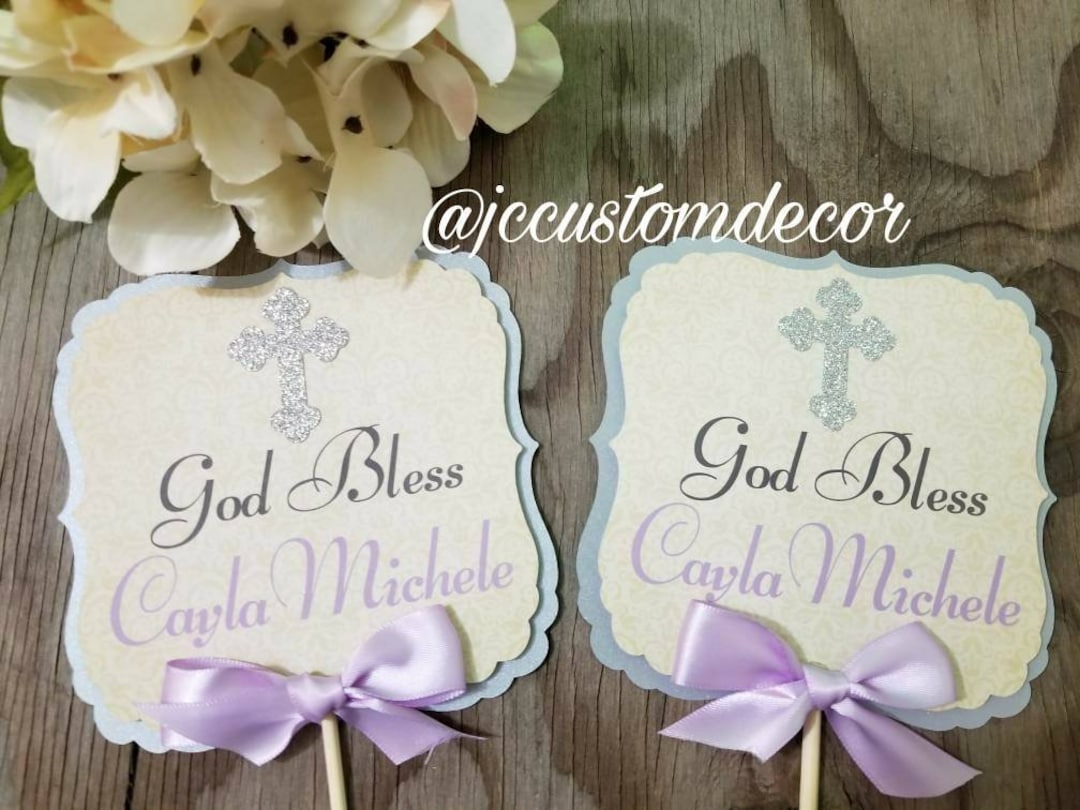 Lavender Baptism Girl Centerpiecegirl Communion Etsy
