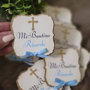 Boy Girl Personalized Baptism Centerpiece Tags-Baptism Tags-Baptism Personalized Tags- Centerpiece Tags-Religious Baptism tags-Mi Bautizo