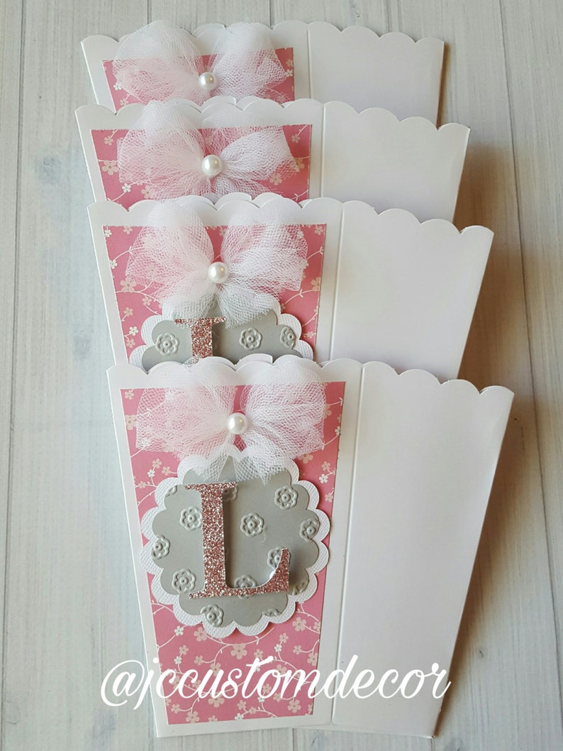 Baby Shower Popcorn Box Favors Popcorn Favors Girl Baby Shower Etsy