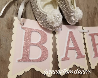 It's A Girl Banner-Its A Girl-Baby Girl Banner-Baby shower girl banner-girl baby banner-Baby glitter banner-baby shower banner-pink banner