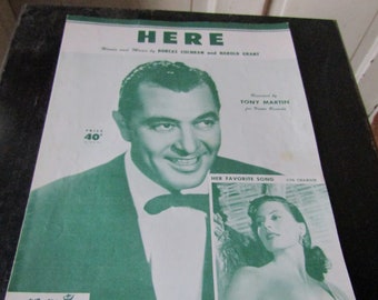 Here Sheet Music, Tony Martin Sheet Music, 1950's Sheet Music, Romantic Songs Sheet Music, Piano Music, Ukulele Music, Moving MusicUkelele