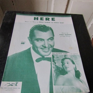Here Sheet Music, Tony Martin Sheet Music, 1950&#39;s Sheet Music, Romantic Songs Sheet Music, Piano Music, Ukulele Music, Moving MusicUkelele