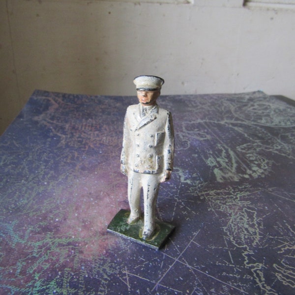 Antique Naval Sailor Figurine, Cast Iron Figures, Cast Iron Toys, Vintage Toy Soldiers, Antique Toys, US Navy Action Figures, Naval Officer