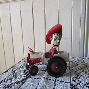 Vintage MARX Sheriff Sam Whoopee Cowboy Wind Up Jeep Crazy Car, Working Antique Wind-up Toy Car, Western Toys, Cowboy Toys, Marx Toys