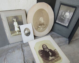 A collection of Antique Photos, Vintage Portraits, 19th Century Family Photographs