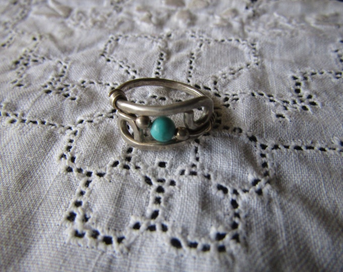 Silver Turquoise Toe Ring Etsy
