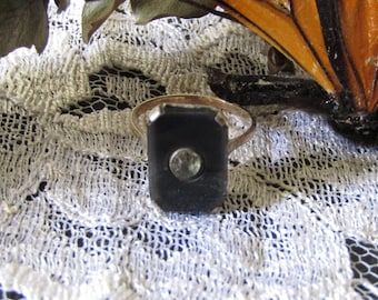 Agat 9k Guldkung, storlek 7 Agat och pasta 9 kt. Guldring, Vintagesmycken, Herrgårdssmycken