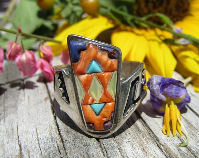 Signed mn Sterling Native American Ring Etsy