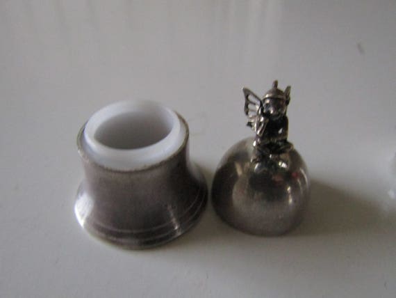 Sterling Elf Bell Pill Box - image 4