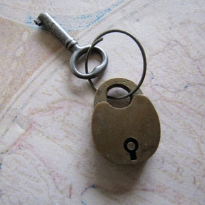 A. E. Deitz Lock With Key, Antique Pad Lock, Vintage Lock, 19th Century Lock, Brass Lock and Key
