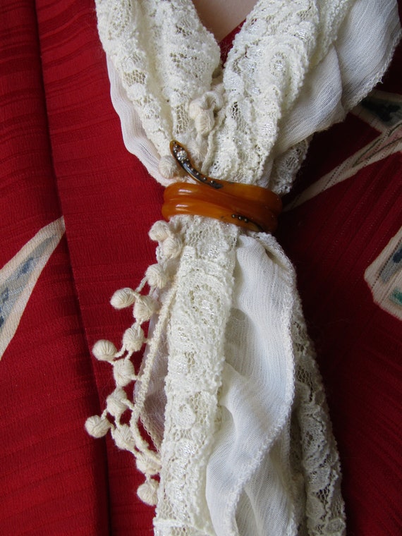 Agate Snake Scarf Ring, Antique Stone Scarf Ring, Vin… Gem