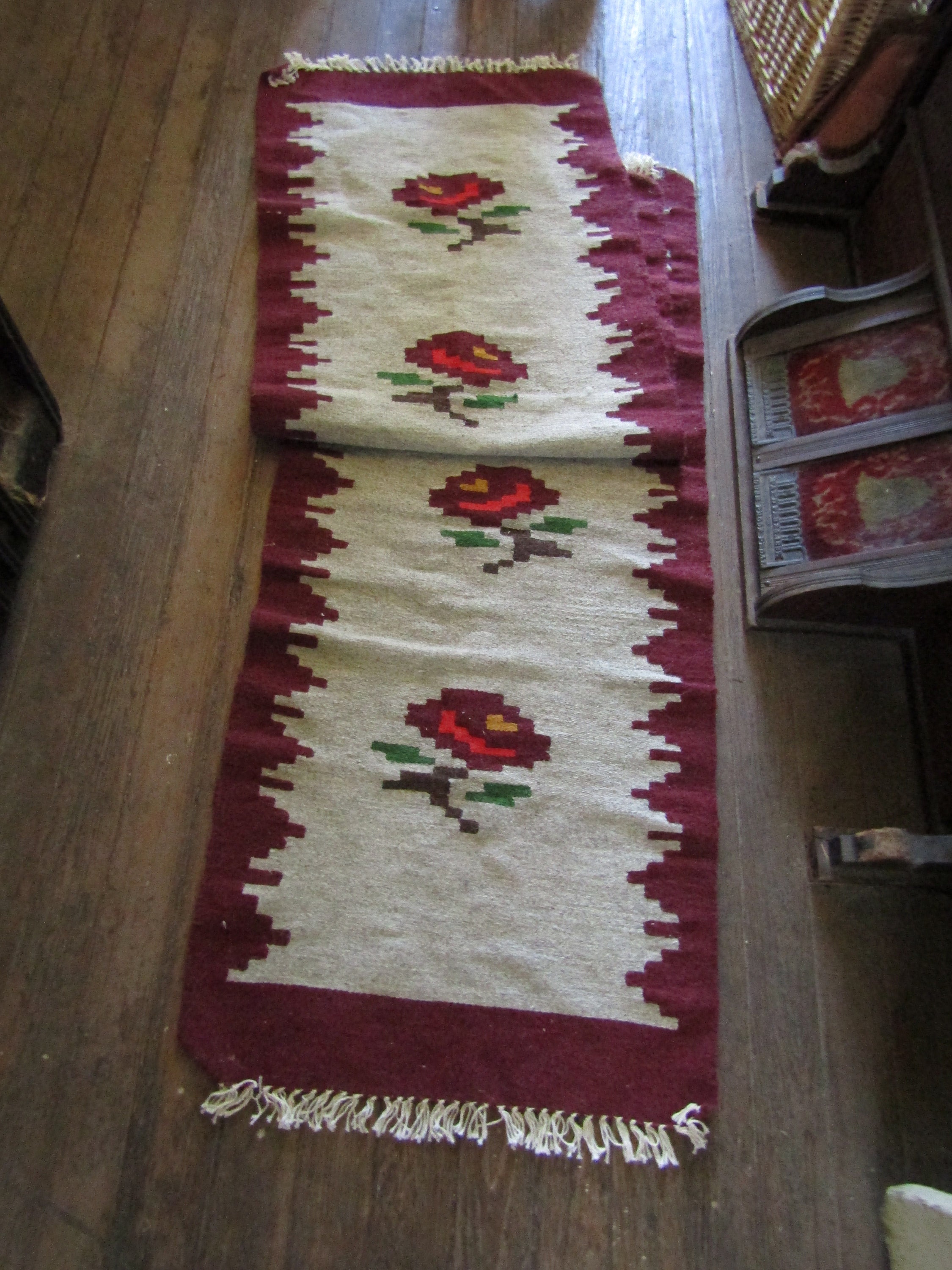 Navajo Runner Rugs 58X24 Wool Rose Rug Vintage woven woolen | Etsy