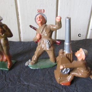 Spielzeugsoldaten, Gusseisen-Spielzeug, Mid-Century-Spielzeug, Jungenspielzeug, militärische Sammelfiguren, Manoil, Britain, Barclay