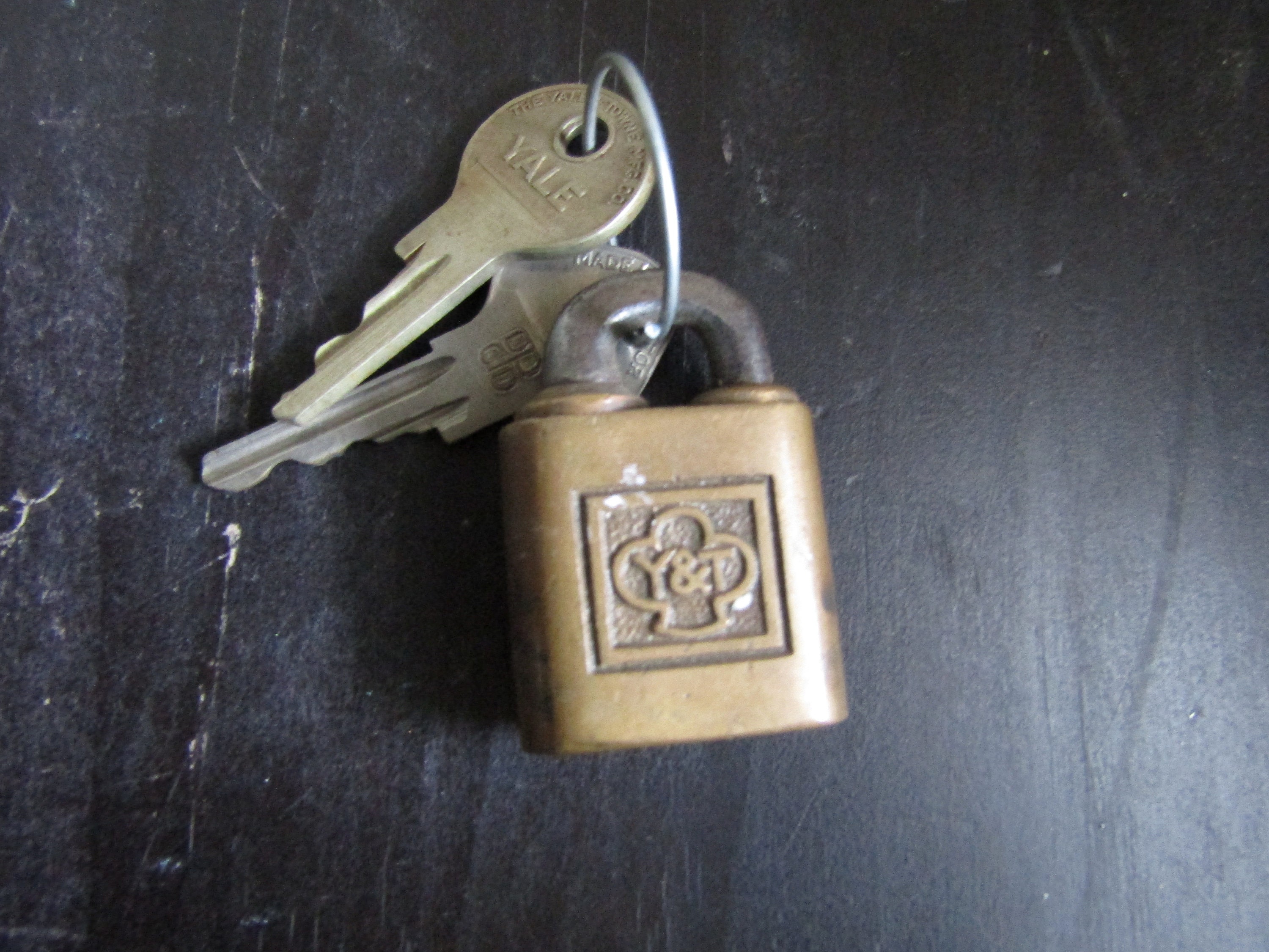Vintage Switch Lock With Key Y&T Yale and Towne Brass PRR 
