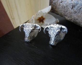 Sterling Cattle Cuff Links, Rare Fenwick & Sailors Silver Cuff Links, Sterling Silver Rancher Cuff Links, Western Formal Wear