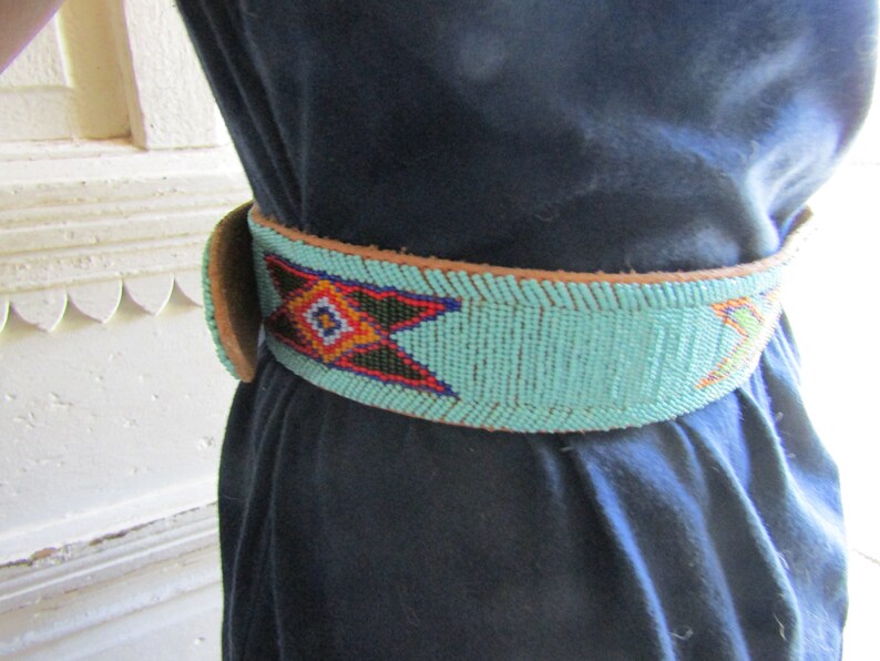 SIGNATURE BEADED BLUE BELT main image 1