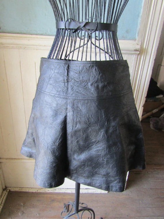 25% OFF - Leather Skirt M, Sheepskin Leather Skir… - image 2