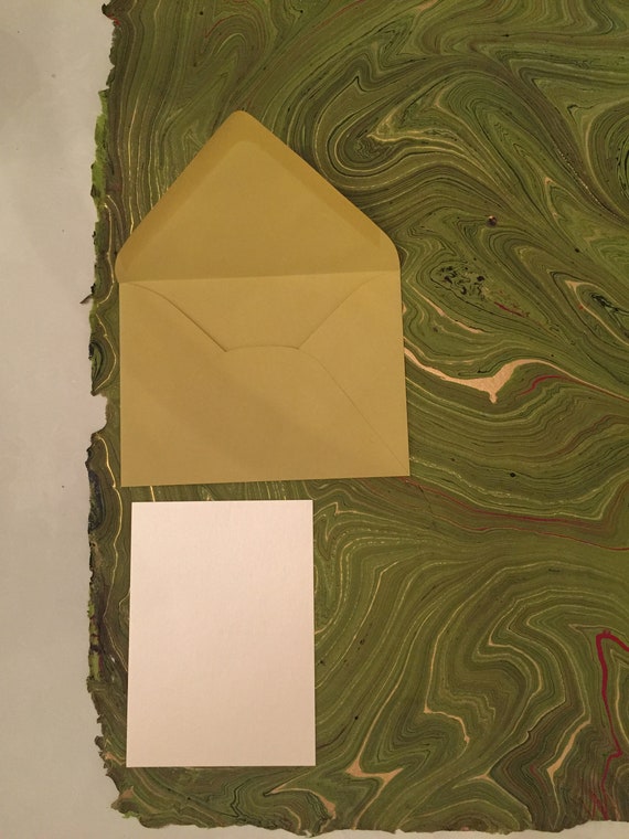 Olive Green Marble Handmade Paper Wedding Invitations Etsy