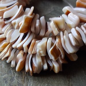 Shell Chips Natural Colored Pinkish Mauve Cut Shell Beads