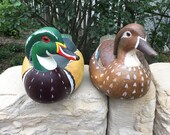 Wood Duck Pair Hand Painted Decorative Decoys