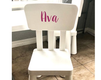 childs chair with name