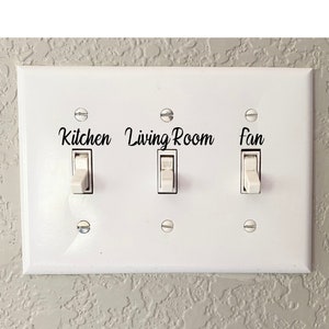 Custom Light Switch Labels  // Light Switch Stickers // Light Plate Labels // Rental House Labels