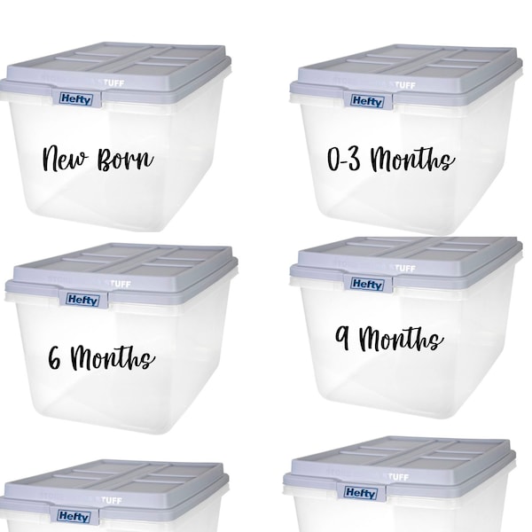 Custom Baby Tub Labels -  Baby Clothes Bin Labels - Kid Clothes Tub Labels