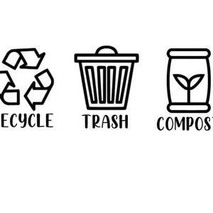 Compost Stickers // Custom // FREE SHIPPING in US. - Label Trash Can - Trash Can Sticker - Compost Label // Compost Decal