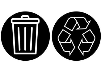Trash and Recycle Stickers // Label Trash Can - Trash Can Sticker - Trash Sticker // Recycle Sticker