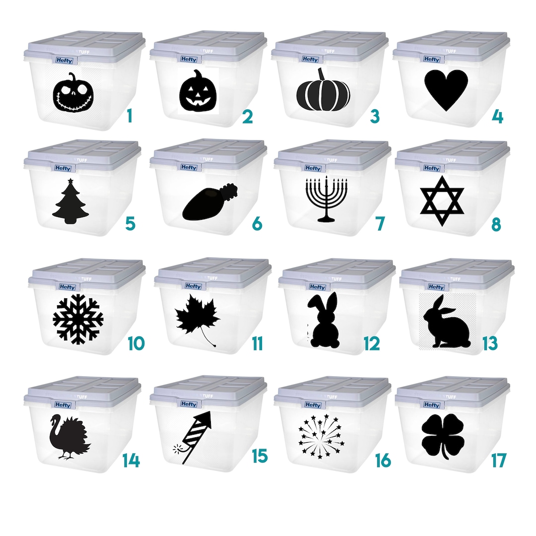 Custom Storage Tub Labels Picture Decals for Tubs Picture Labels for