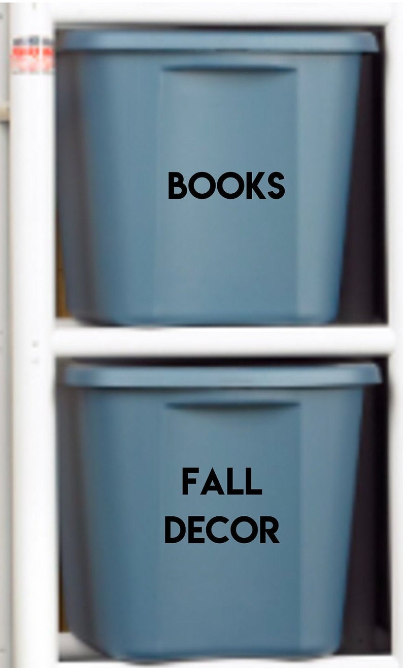 Custom Tub Labels Custom Organizing Stickers Storage Tub Etsy