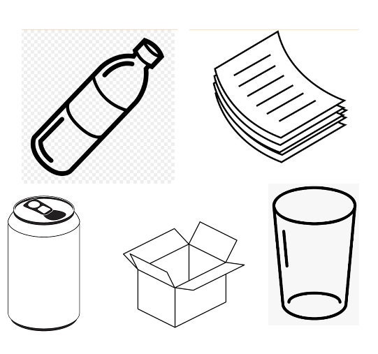 Set of 6 Recycle Stickers // Recycle Labels // What Can You Etsy