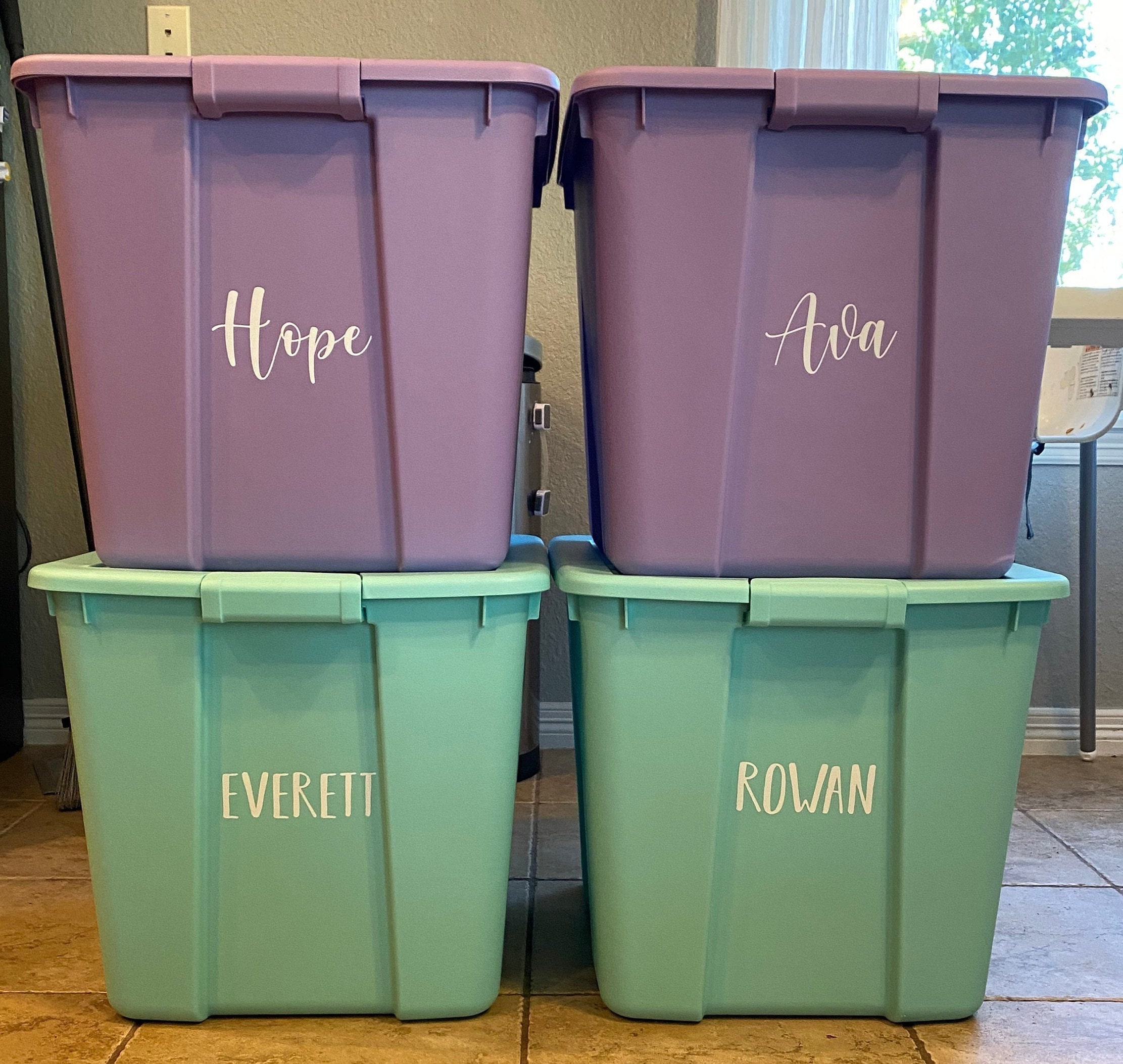 Custom Storage Bin Labels - Custom Organizing Stickers - Keepsake Tub ...