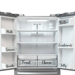 Refrigerator Label Sets - Custom Refrigerator Labels - Kitchen Organization - Refrigerator Organization