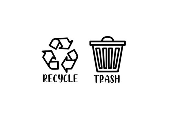 4" Trash and Recycle Stickers // 4" Custom // Label Trash Can - Trash Can Sticker - Trash Sticker // Recycle Sticker // Trash Decals