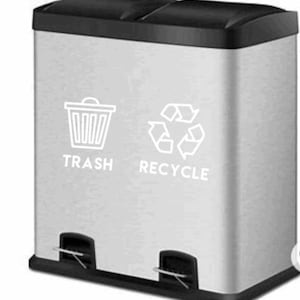 4" Trash and Recycle Stickers // 4" Custom // Label Trash Can - Trash Can Sticker - Trash Sticker // Recycle Sticker // Trash Decals image 5