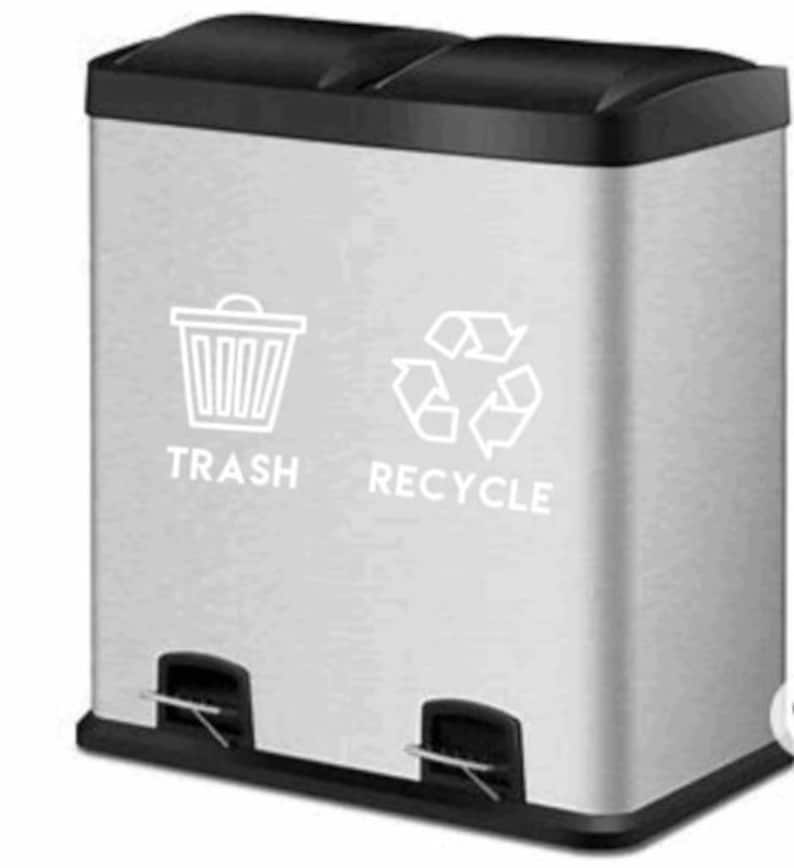 4" Trash and Recycle Stickers // 4" Custom // Label Trash Can - Trash Can Sticker - Trash Sticker // Recycle Sticker // Trash Decals image 5