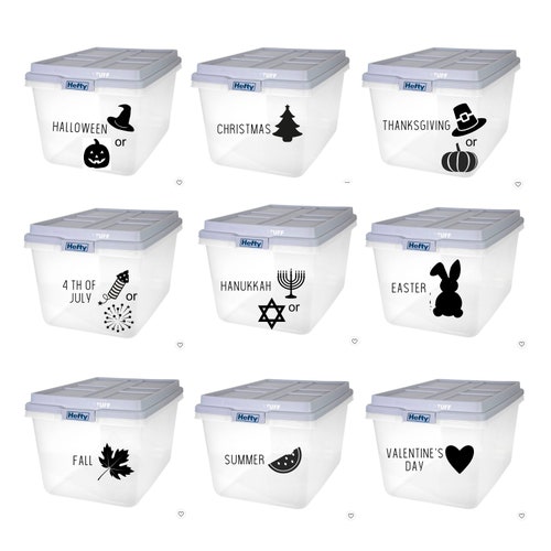 Custom Storage Tub Labels Picture Decals for Tubs Picture Etsy