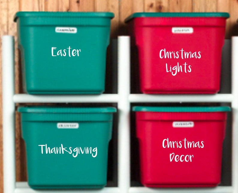 Custom Tub Labels Custom Organizing Stickers Storage Tub Etsy