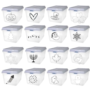 Aangepaste etiketten voor opbergbakken - GRATIS VERZENDING in de VS. - Fotostickers voor bakken - Fotolabels voor bakken - Etiketten voor vakantiebakken