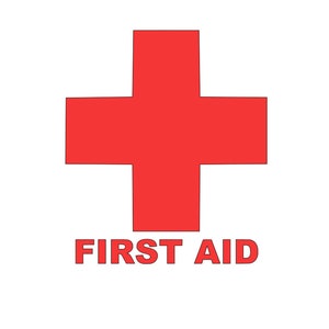 First Aid Label // First Aid Sticker // First Aid //