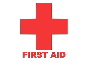 First Aid Label // First Aid Sticker // First Aid //