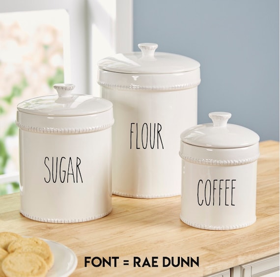 Custom Labels for Kitchen Jars or Containers - Rae Dunn Inspired - FREE SHIPPING in US. - Rae Dunn Canister Decals