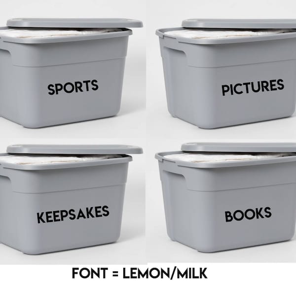 Custom Tub Labels - FREE SHIPPING in US. - Custom Organizing Stickers - Storage Tub Decals