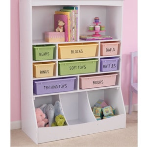 Organize Baby Toys Customizable FREE SHIPPING in US. Custom Labeling for Toy Bins Get Organized & Help Kids Visually image 1