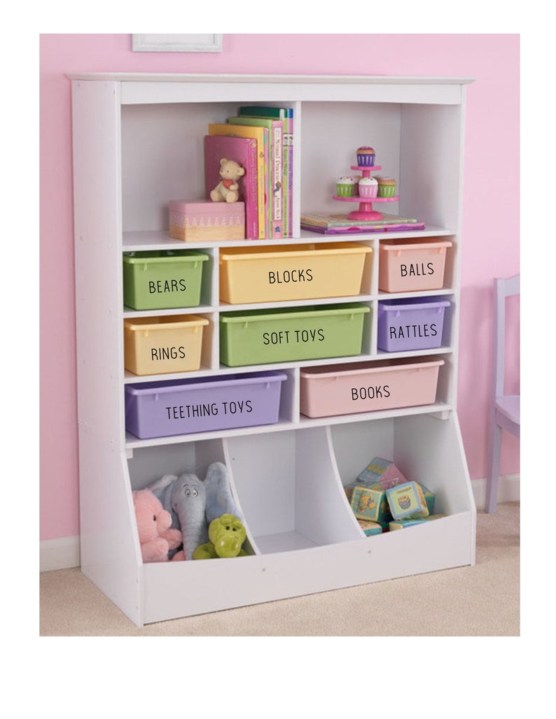 Organize Baby Toys Customizable FREE SHIPPING in US. Custom Labeling for Toy Bins Get Organized & Help Kids Visually image 1