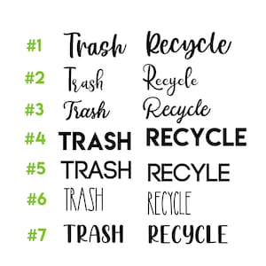 4" Trash and Recycle Stickers // 4" Custom // Label Trash Can - Trash Can Sticker - Trash Sticker // Recycle Sticker // Trash Decals image 2