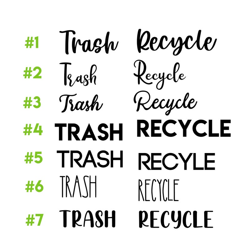 4" Trash and Recycle Stickers // 4" Custom // Label Trash Can - Trash Can Sticker - Trash Sticker // Recycle Sticker // Trash Decals image 2
