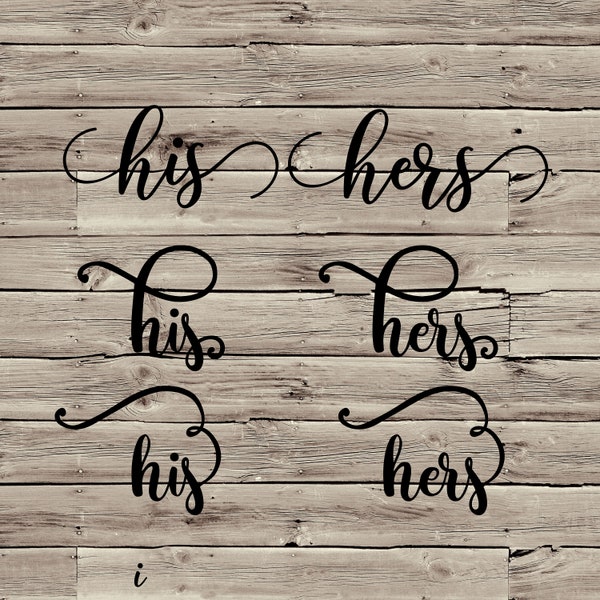 His and Hers Stickers Set // His and Her Wedding Decals // His and Her Decor // His and Hers Mugs