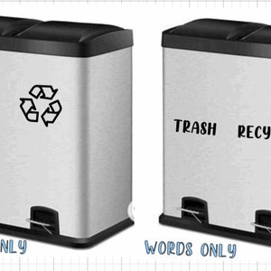 4" Trash and Recycle Stickers // 4" Custom // Label Trash Can - Trash Can Sticker - Trash Sticker // Recycle Sticker // Trash Decals image 4